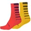 Endura Coolmax Stripe Socks Twin Pack Pomegranate/Yellow